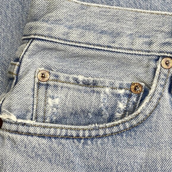 AGOLDE Women’s Hilla Mid-Rise Back-Slit Maxi Skirt – Mid Indigo Blue – Size 26 - Picture 7 of 11